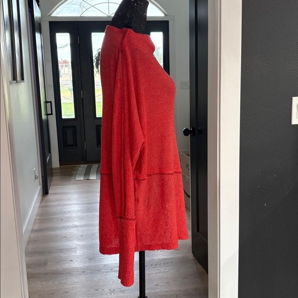 Free People We The Free Londontown Thermal Top Burnt Orange Asymmetrical XS - Picture 5 of 15